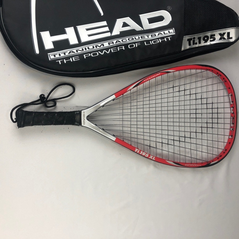 Head Ti.195 XL Titanium Racquetball Racquet with Case, Tight strings, Poor Grip - Picture 2 of 11